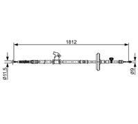 Câble de frein à main 1 987 482 536 BOSCH pour OPEL ASTRA J GTC CASCADA