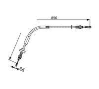 Câble de frein à main 1 987 482 543 BOSCH pour FORD TRANSIT CUSTOM V362 Fourgon