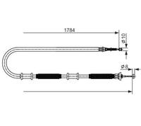 Câble de frein à main 1 987 482 587 BOSCH pour FIAT DOBLO Camionnette/Monospace