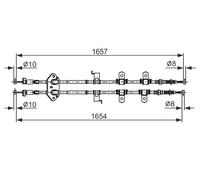 Bosch Câble de frein à main 1 987 482 896 pour Mazda 6 Break Arrière
