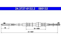 Câble de frein à main 24.3727-0132.2 ATE pour VW SEAT