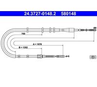 ATE 24.3727-0148.2 Câble de frein à main