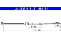 ATE 24.3727-0161.2 Câble de frein à main