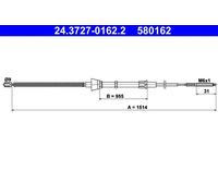 Câble de frein à main 24.3727-0162.2 ATE pour SEAT VW