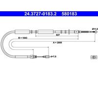 ATE 24.3727-0183.2 Câble de frein à main