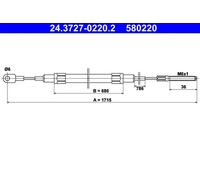Câble de frein à main 24.3727-0220.2 ATE pour BMW 5 6