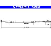 Câble de frein à main 24.3727-0231.2 ATE pour BMW X5