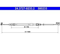 Câble de frein à main 24.3727-0233.2 ATE pour BMW 3 Touring 3 3 Coupé