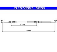 Câble de frein à main 24.3727-0249.2 ATE pour BMW 3 Gran Turismo
