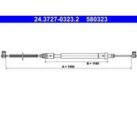 Câble de frein à main 24.3727-0323.2 ATE pour CITROËN XSARA XSARA Coupé