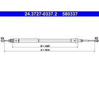 ATE 24.3727-0337.2 Câble de frein à main