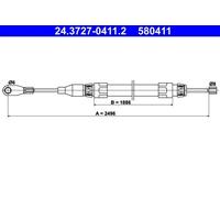 Câble de frein à main 24.3727-0411.2 ATE pour MERCEDES-BENZ 124 A trois volumes