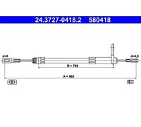 Câble de frein à main 24.3727-0418.2 ATE pour MERCEDES-BENZ CLK