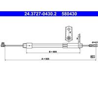 ATE 24.3727-0430.2 Câble de frein à main