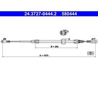 Câble de frein à main 24.3727-0444.2 ATE pour MERCEDES-BENZ VW