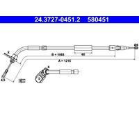 Câble de frein à main 24.3727-0451.2 ATE pour MERCEDES-BENZ