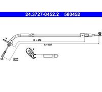 Câble de frein à main 24.3727-0452.2 ATE pour MERCEDES-BENZ