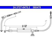 Câble de frein à main 24.3727-0470.2 ATE pour MERCEDES-BENZ T-Model