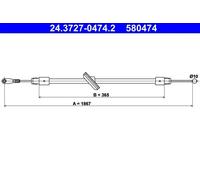 ATE Câble de frein à main 24.3727-0474.2 pour Mercedes‑Benz Sprinter Avant