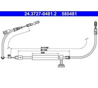 Câble de frein à main 24.3727-0481.2 ATE pour MERCEDES-BENZ CLASSE GLK