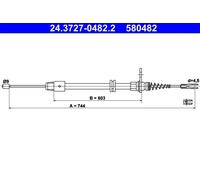 Câble de frein à main 24.3727-0482.2 ATE pour MERCEDES-BENZ LK