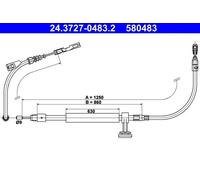 Câble de frein à main 24.3727-0483.2 ATE pour MERCEDES-BENZ CLS