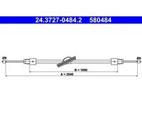 Câble de frein à main 24.3727-0484.2 ATE pour MERCEDES-BENZ CLS