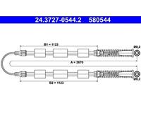 Ate Câble de traction, frein de stationnement 24.3727-0544.2