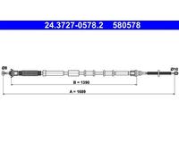 Câble de frein à main 24.3727-0578.2 ATE pour FIAT PUNTO EVO GRANDE PUNTO PUNTO