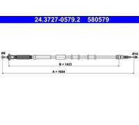 Câble de frein à main 24.3727-0579.2 ATE pour ABARTH FIAT ALFA ROMEO