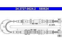 Câble de frein à main 24.3727-0624.2 ATE pour FORD SIERRA II SIERRA II Turnier