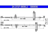 Câble de frein à main 24.3727-0656.2 ATE pour FORD FOCUS I FOCUS I Turnier