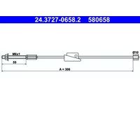 Câble de frein à main 24.3727-0658.2 ATE pour FORD MAZDA
