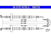 Câble de frein à main 24.3727-0752.2 ATE pour OPEL ASTRA G Break ASTRA G Coupé