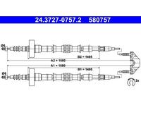 Câble de frein à main 24.3727-0757.2 ATE pour OPEL ZAFIRA A Monospace