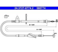 Câble de frein à main 24.3727-0774.2 ATE pour SUZUKI OPEL