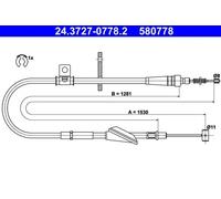 Câble de frein à main 24.3727-0778.2 ATE pour OPEL AGILA