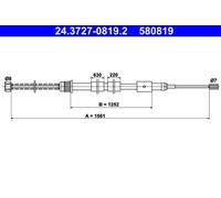 Câble de frein à main 24.3727-0819.2 ATE pour PEUGEOT 306