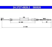 Câble de frein à main 24.3727-0826.2 ATE pour PEUGEOT 406 406 Break 406 Coupé