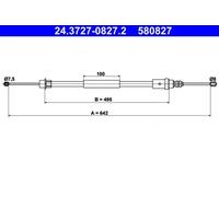 Câble de frein à main 24.3727-0827.2 ATE pour PEUGEOT 406 Break 406 Coupé