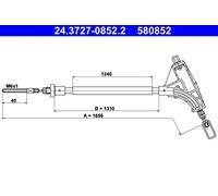 Câble de frein à main 24.3727-0852.2 ATE pour PEUGEOT 406