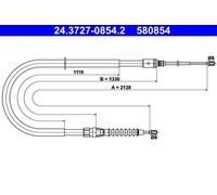 ATE 24.3727-0854.2 Câble de frein à main