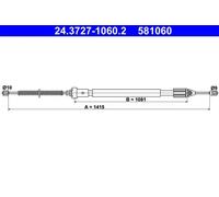 Câble de frein à main 24.3727-1060.2 ATE pour RENAULT CLIO II THALIA I