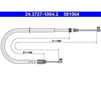 Câble de frein à main 24.3727-1064.2 ATE pour RENAULT MEGANE I Grandtour