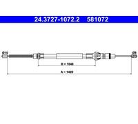 Câble de frein à main 24.3727-1072.2 ATE pour RENAULT OPEL NISSAN