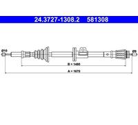 Câble de frein à main 24.3727-1308.2 ATE pour VOLVO 850 850 Break S70 V70 I