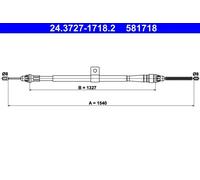Câble de frein à main 24.3727-1718.2 ATE pour NISSAN MICRA III MICRA C+C III