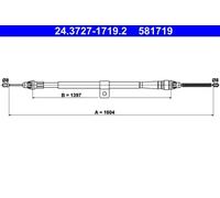 Câble de frein à main 24.3727-1719.2 ATE pour NISSAN MICRA III MICRA C+C III
