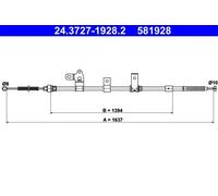 Câble de frein à main 24.3727-1928.2 ATE pour TOYOTA COROLLA COROLLA Break