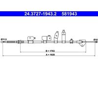 ATE 24.3727-1943.2 Câble de frein à main